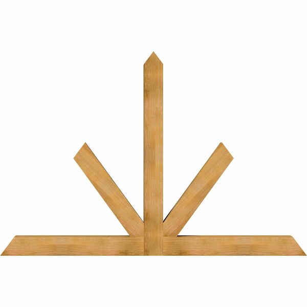 Ekena Millwork Saratoga Rough Sawn Timber Gable Bracket, Western Red Cedar, 96"W x 64"H x 6"D x 6"F, 16/12 Pitch GBW096X64X0606SAR00RWR - main